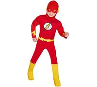 amscan 9908387 - Childs Classic The Flash DC Comic Book Costume Fancy Dress Muscle Chest Outfit (4-6 Years)
