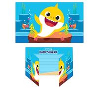 amscan 9908481-8 x Official Pink Fong Baby Shark Invitation cards Birthday Party Accessory