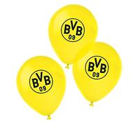 amscan 9908533 Borussia Dortmund BVB Balloons Pack of 6 Size 27.5 cm / 11 Inches Latex Decoration Football Party Fan Birthday Black Yellow