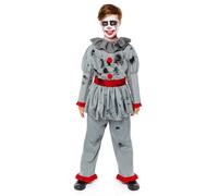 amscan 9908551 Childs Bad Clown Fancy Dress Halloween Costume Circus Horror Scary Boys Kids Outfit (Age 10-12 years)