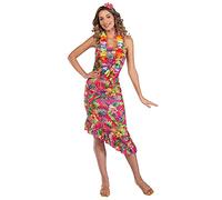 amscan 9908723 Adult Ladies Pink Hawaiian Dress Costume (UK Dress 12-14)