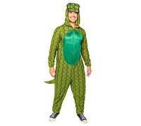 Amscan 9908784 Crocodile Print Onesie Costume Standard Size, Green