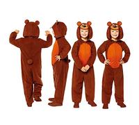 Amscan 9908807 - Kids Brown Bear Hooded Onesie World Book Day Fancy Dress Costume Age: 4-6 Yrs