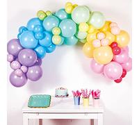 Amscan 9909314 Amscan 9909314 - Pastel Rainbow DIY Latex Balloon Arch Garland Kit - 78 Pieces
