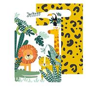 Amscan 9909354 - Get Wild Animals Kids Birthday Party Paper Loot Bags - 8 Pack