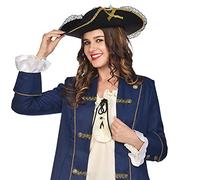 Amscan 9909469 - Adults Pirate Hat with Lace & Gold Trim Fancy Dress Accessory