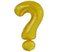 Amscan 9909605 9909605-Gold Question Mark SuperShape Foil Balloon, Gold