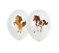 Amscan 9909881-6 Latex Balloons Beautiful Horses Diameter 27.5 cm Balloon Decoration Horses Children's Birthday Party Theme Party White