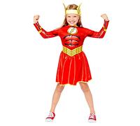 amscan 9910123 - Kids Official Warner Bros the Flash Girls Sustainable Fancy Dress Costume Age: 3-4 Yrs