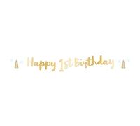 Amscan 9910304 - Baby Blue and Gold Happy 1st Birthday Foil Letter Banner Party Decoration - 1.8m