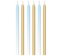 Amscan 9910307 - Baby 1st Birthday Party Blue and Gold Tall Cake Candles - 6 Pack