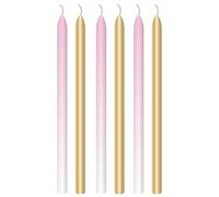 Amscan 9910315 - Baby 1st Birthday Party Pink and Gold Tall Cake Candles - 6 Pack