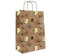 Amscan 9910327 - Treasure Island Pirate Kids Birthday Party Paper Loot Bags - 8 Pack