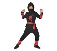 amscan 9910932 - Kids Black Ninja Warrior World Book Day Fancy Dress Costume with Mask Age: 6-8 Yrs