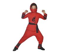 amscan 9910940 - Kids Red Ninja Warrior World Book Day Fancy Dress Costume with Mask Age: 3-4 Yrs
