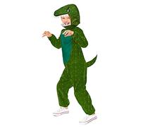 Amscan 9911452 - Kids Green Dinosaur Onesie with Hood World Book Day Fancy Dress Costume Age: 8-10 Yrs