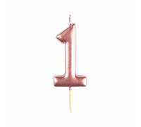 Amscan 9911546 - Metallic Rose Gold Number 1 Cake Candle