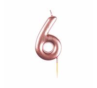 Amscan 9911551 - Metallic Rose Gold Number 6 Cake Candle