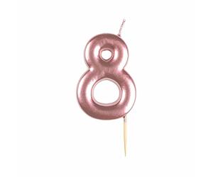 Amscan 9911553 - Metallic Rose Gold Number 8 Cake Candle