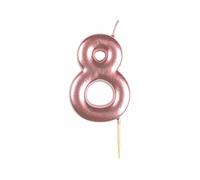 amscan 9911553 Rose Gold Numerical Candle 8