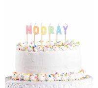 Amscan 9911567 - Pastel 'Hooray' Pick Cake Candles - 6 Pieces