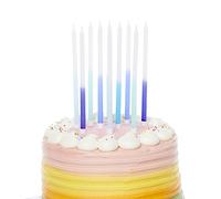 Amscan 9911572 - Blue Mix Tall Skinny Cake Candles - 10 Pack