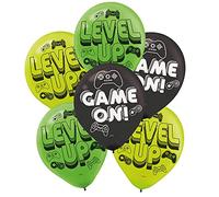 Amscan 9911597 - Level Up Gamers Birthday 12" Latex Balloons - 6 Pack