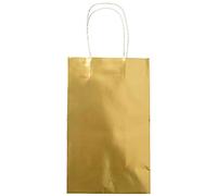 Amscan 9911618 9911618-Metallic Gold Paper Loot Bags-8 Pack