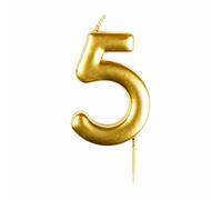 amscan 9911809 Gold Numerical Candle 5