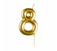 amscan 9911812 Gold Numerical Candle 8