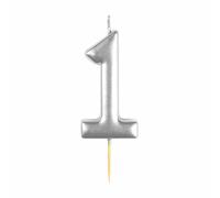 amscan 9911815 Silver Numerical Candle 1