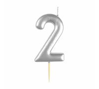 amscan 9911816 Silver Numerical Candle 2