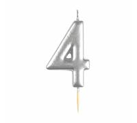 amscan 9911818 Silver Numerical Candle 4