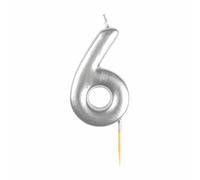 amscan 9911820 Silver Numerical Candle 6