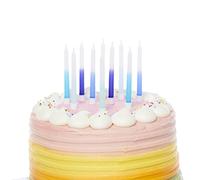 Amscan 9911941 - Gradient Blues Cake Candles & Holders - 10 Pack
