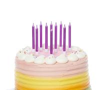 Amscan 9911944 - Metallic Pink Cake Candles & Holders - 10 Pack