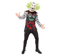 Mens Haha Evil Scary Circus Killer Horror Clown Fancy Dress Halloween Size M/L