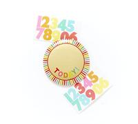 Amscan 9912112 - Rainbow & Gold Kids Add-an-Age Birthday Badge Includes Number & Letter Stickers to Personalise - 6cm