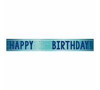Amscan 9912127 - Blue Happy Birthday Add-an-Age Foil Party Banner includes Number & Letter Stickers for 1st to 100th - 1.8m
