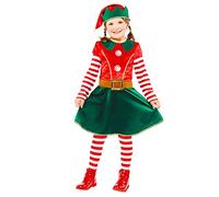 Amscan 9912312 - Christmas Elf Dress Kids Fancy Dress Costume - 3-4 Years