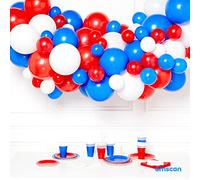 Amscan 9912380 amscan 9912380 - Red White & Blue DIY Latex Balloon Arch Garland Kit - 78 Pieces