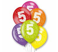 Amscan 9912724 Rtl Balloon Pk6 27Cm Age 5