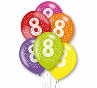 Amscan 9912734 Rtl Balloon Pk6 27Cm Age 8