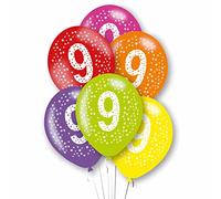 Amscan 9912739 Rtl Balloon Pk6 27Cm Age 9