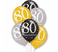 Amscan 9912768 Rtl Balloon Pk6 27Cm Age 80