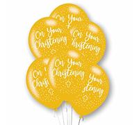 Amscan 9912801 - Gold On Your Christening 11" Latex Balloons - 6 Pack