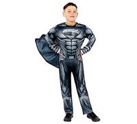 Amscan 9912953 - Offically Licensed Warner Bros Kids Justice League Snyder Superman Black Edition Costume - 10-12 Years