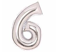 Amscan 9913069 Large Number Silver 6