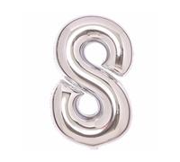 Amscan 9913071 Large Number Silver 8