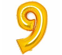 Amscan 9913082 - Gold Number 9 Large Foil Balloon - 25" x 35"